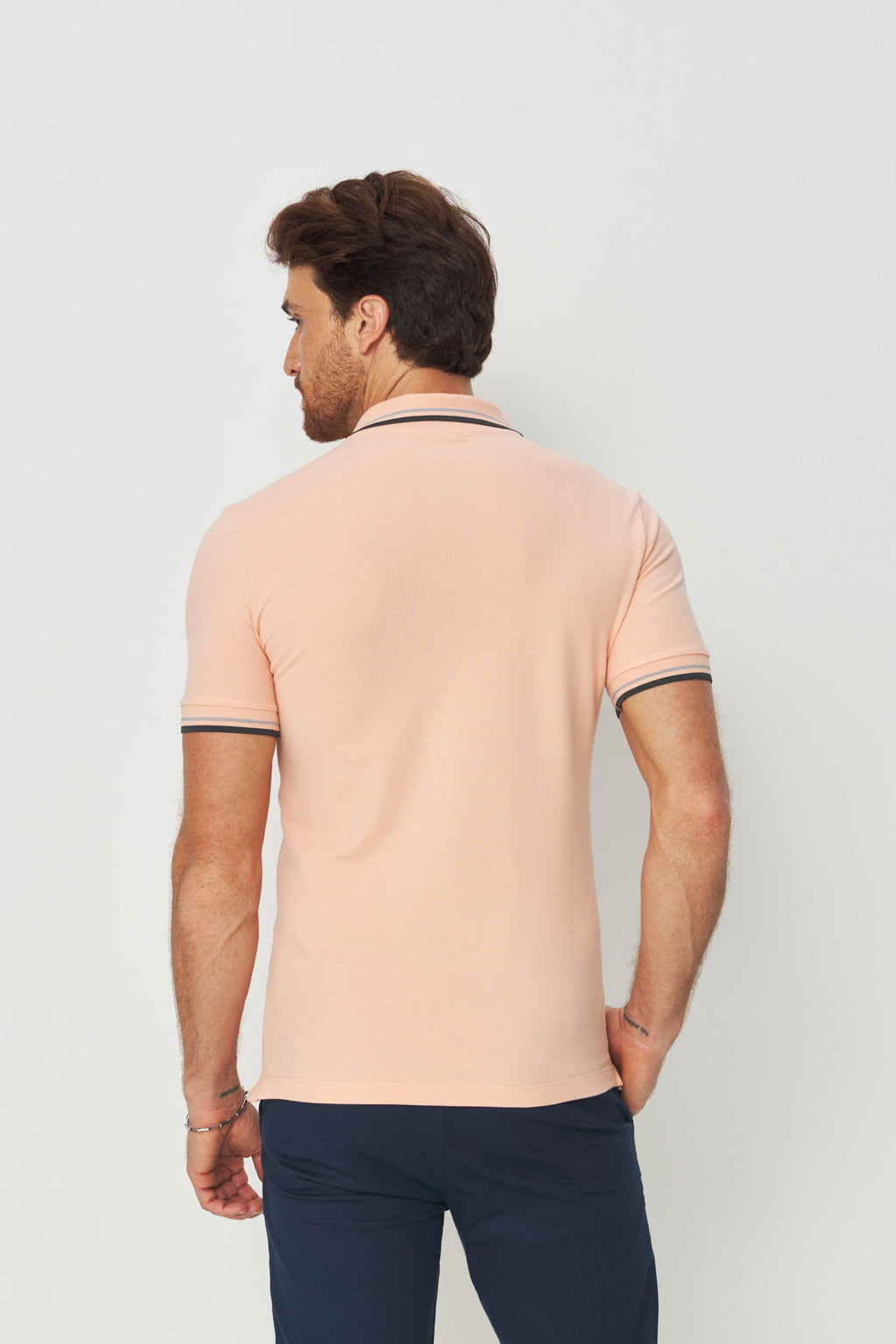 Polo Basic Line Masculina Acostamento Rosa