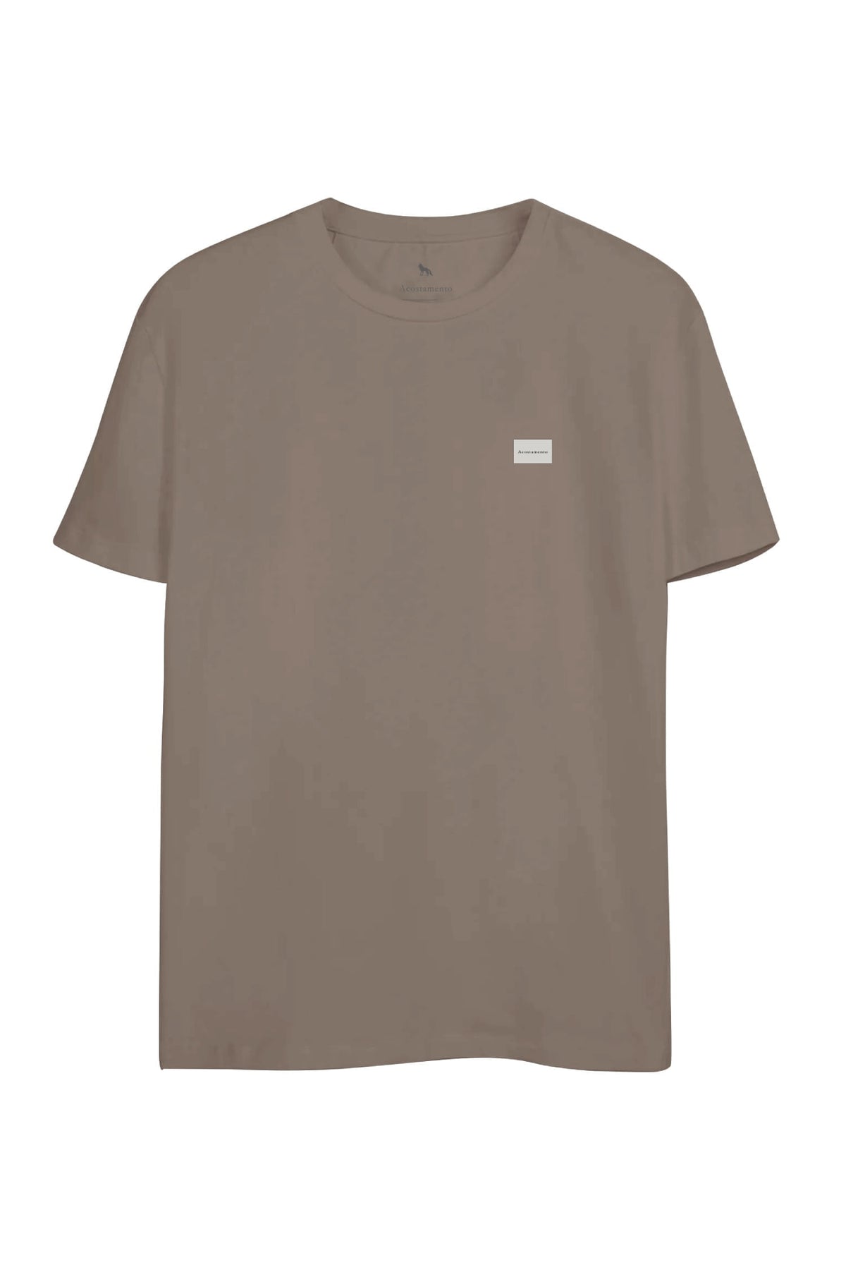 Camiseta Tag Bordada Masculina Oversize Acostamento Bege Caqui