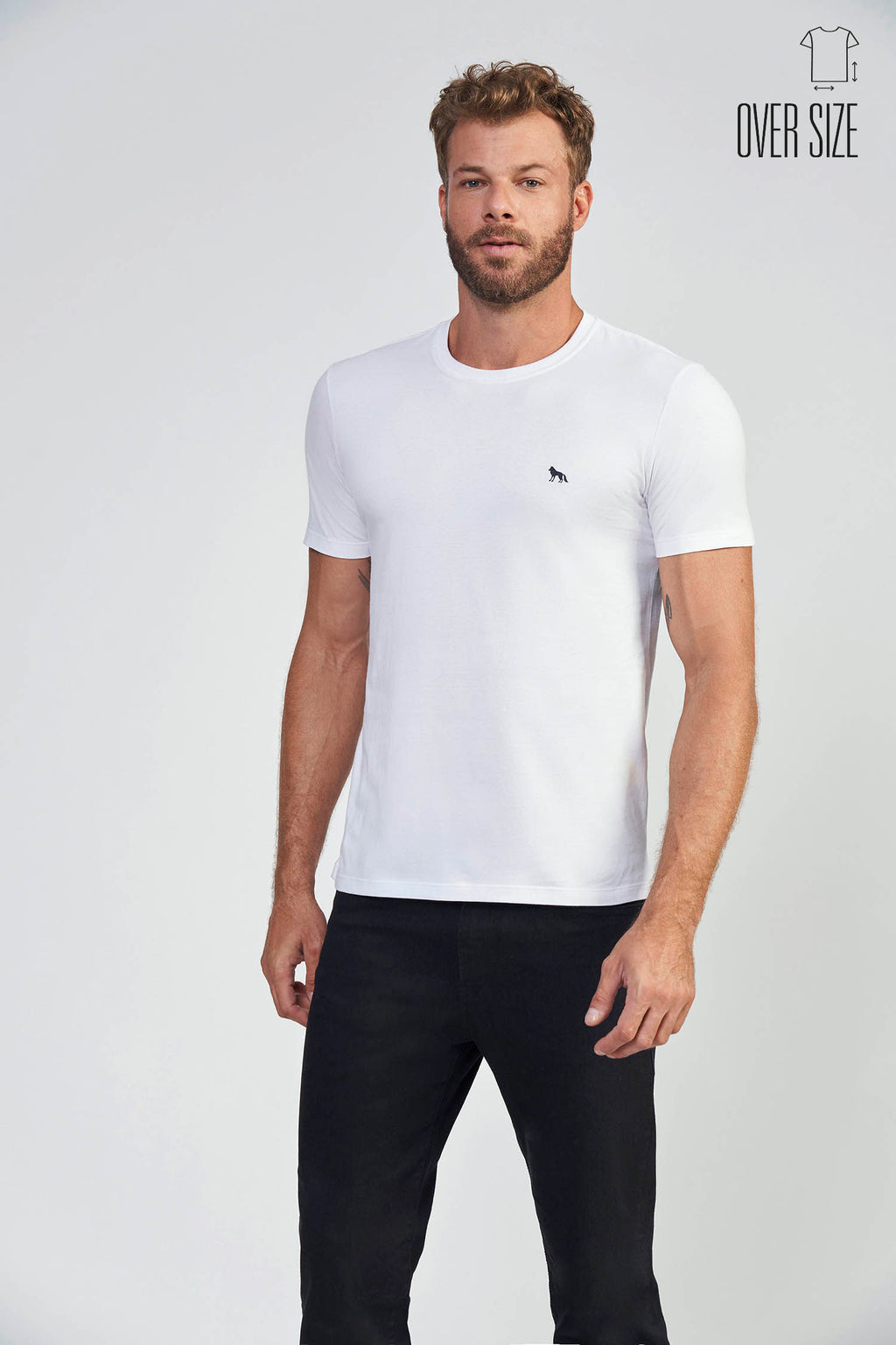 Camiseta Wolf Max Costas Masculina Oversize Acostamento Branco
