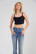 Top Canelado Básico Feminino Acostamento Preto