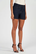 Bermuda Jeans Essencial Feminina Acostamento Jeans Escuro