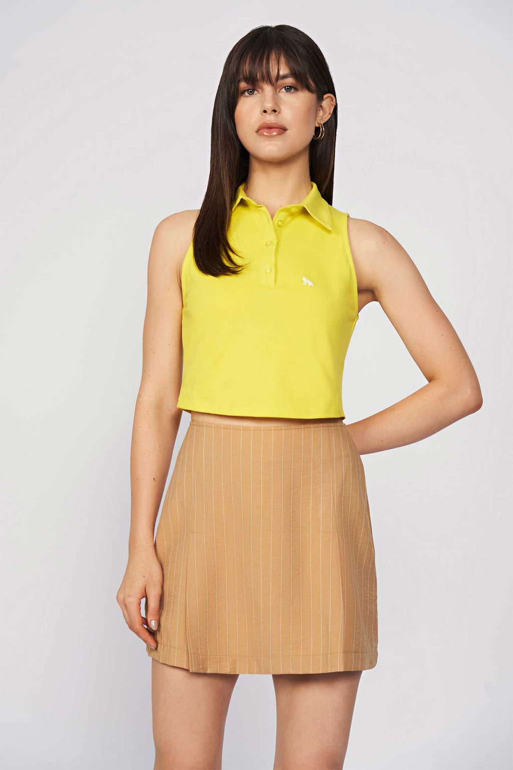 Polo Crop Feminino Acostamento Bright Green