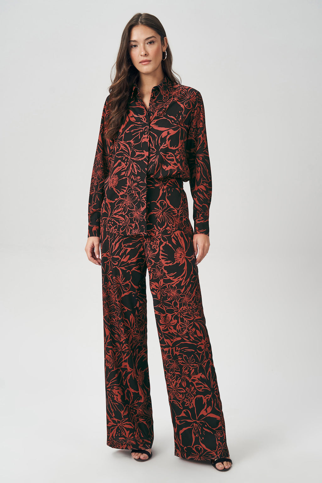 Camisa Print Longa Feminina Acostamento Secret Garden