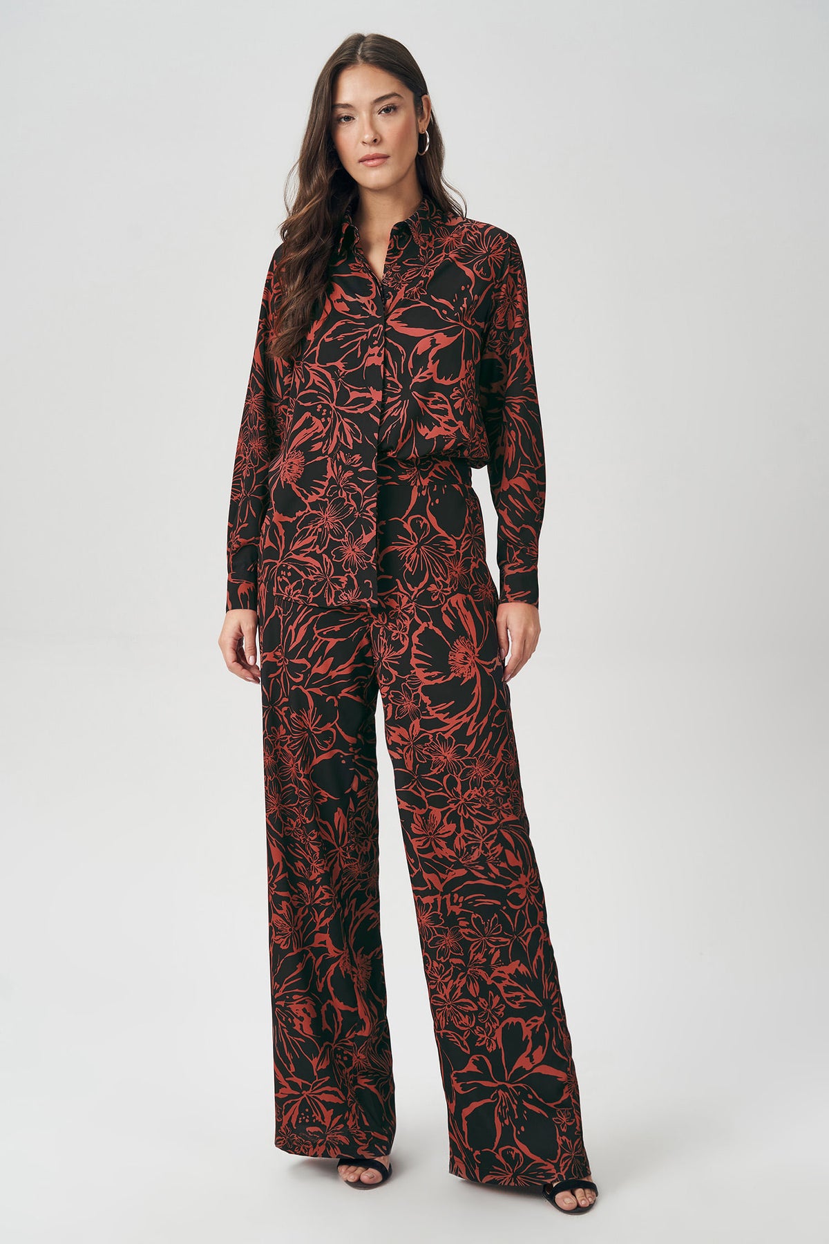 Camisa Print Longa Feminina Acostamento Secret Garden