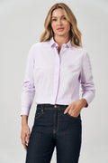 Camisa Slim Fit Feminina Acostamento Lilas C/ Off White