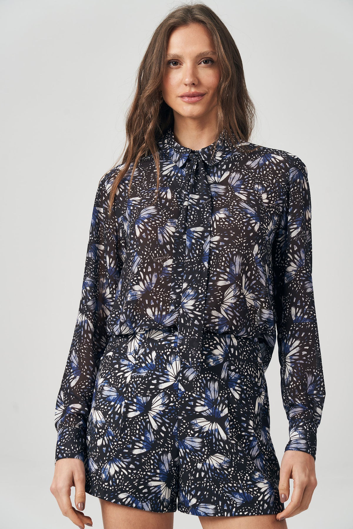 Camisa Print Laço Feminina Acostamento Breeze