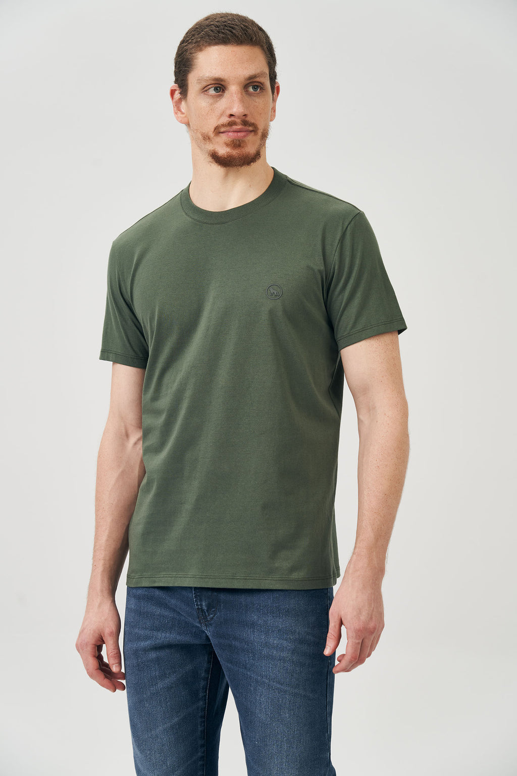 Camiseta Circle Wolf Masculina Acostamento Verde Nativo