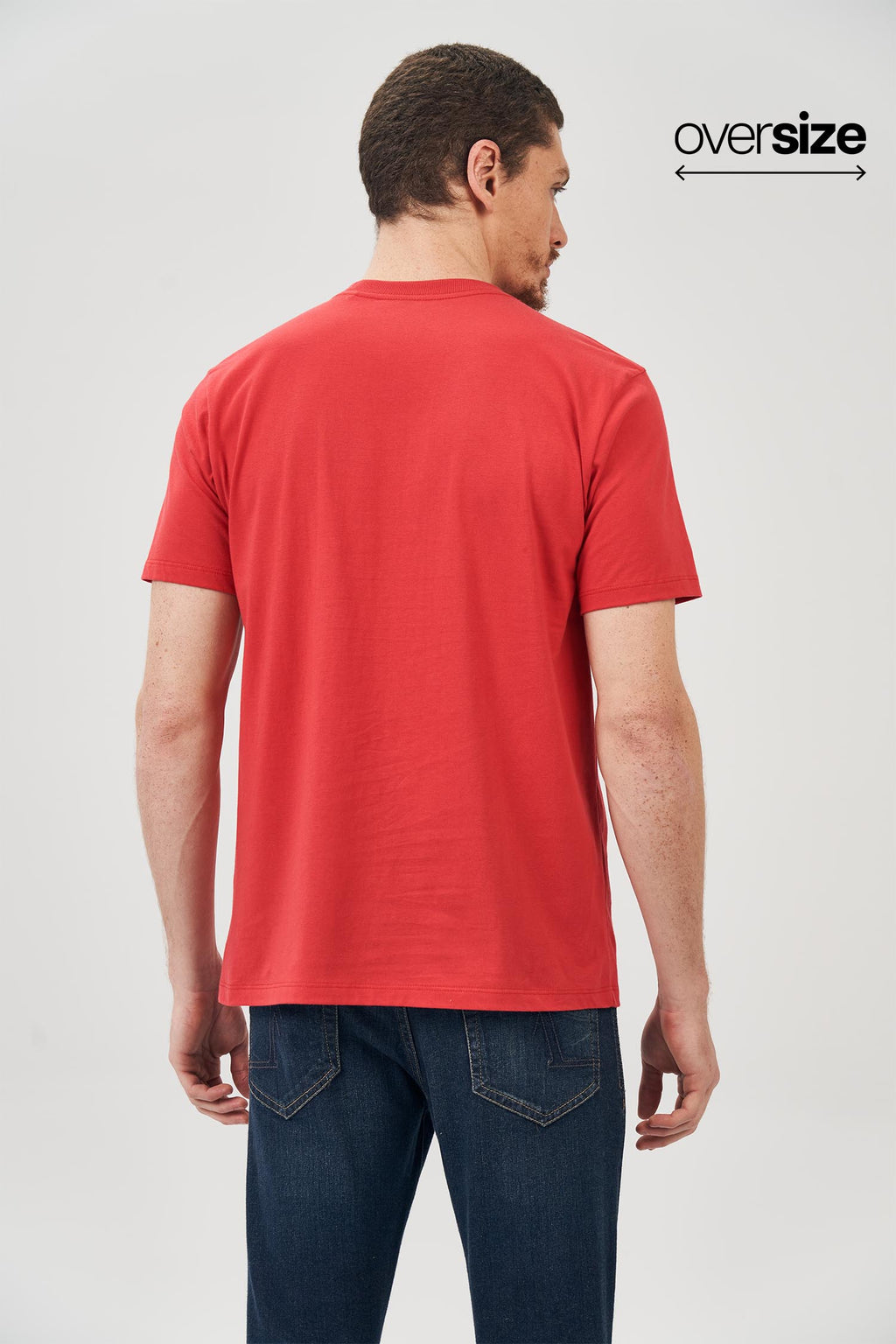 Camiseta Lobo Contorno Masculina Oversize Acostamento Vermelho Hibisco