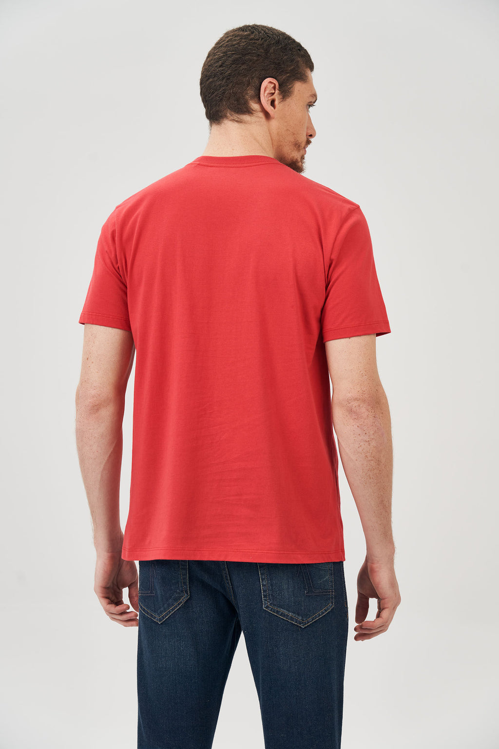 Camiseta Lobo Contorno Masculina Acostamento Vermelho Hibisco