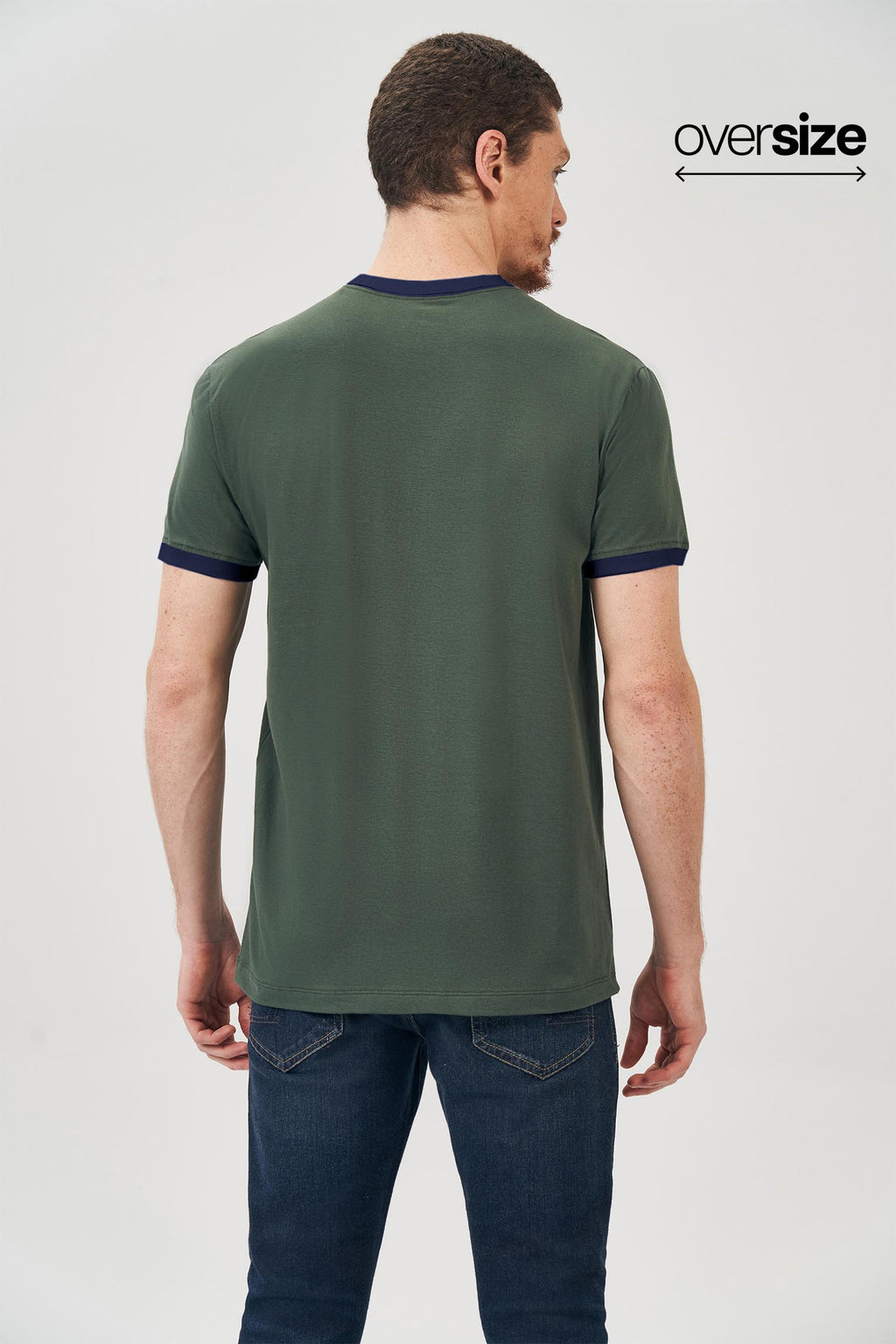 Camiseta Contraste Masculina Oversize Acostamento Verde Nativo