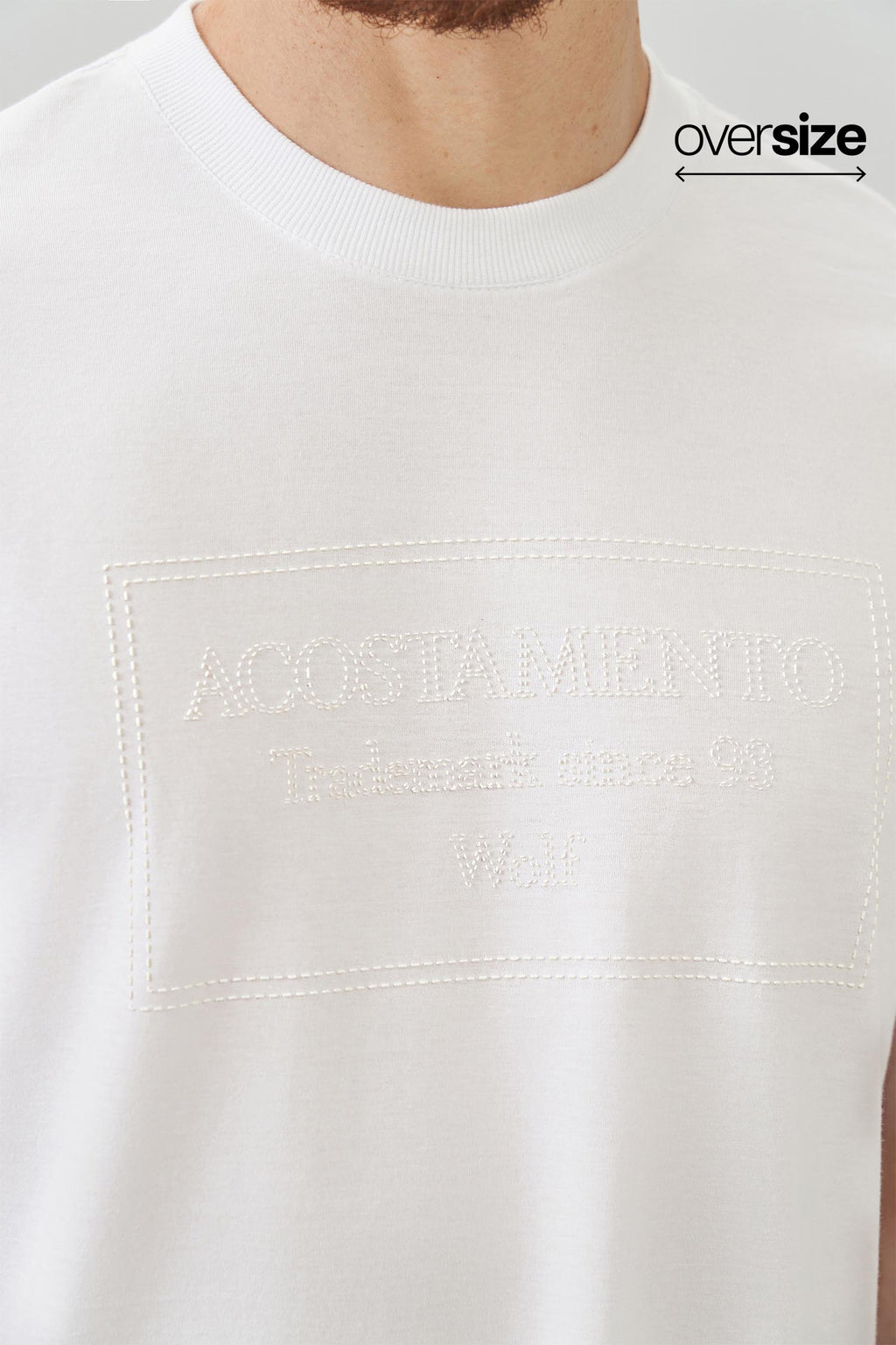 Camiseta Minimalista Masculina Oversize Acostamento Branco