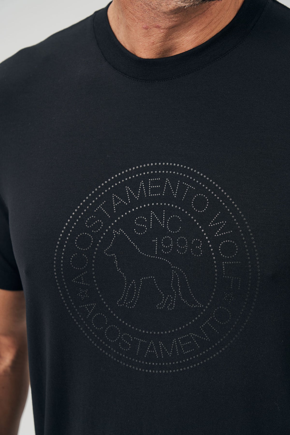 Camiseta Modal Points Masculina Acostamento Preto
