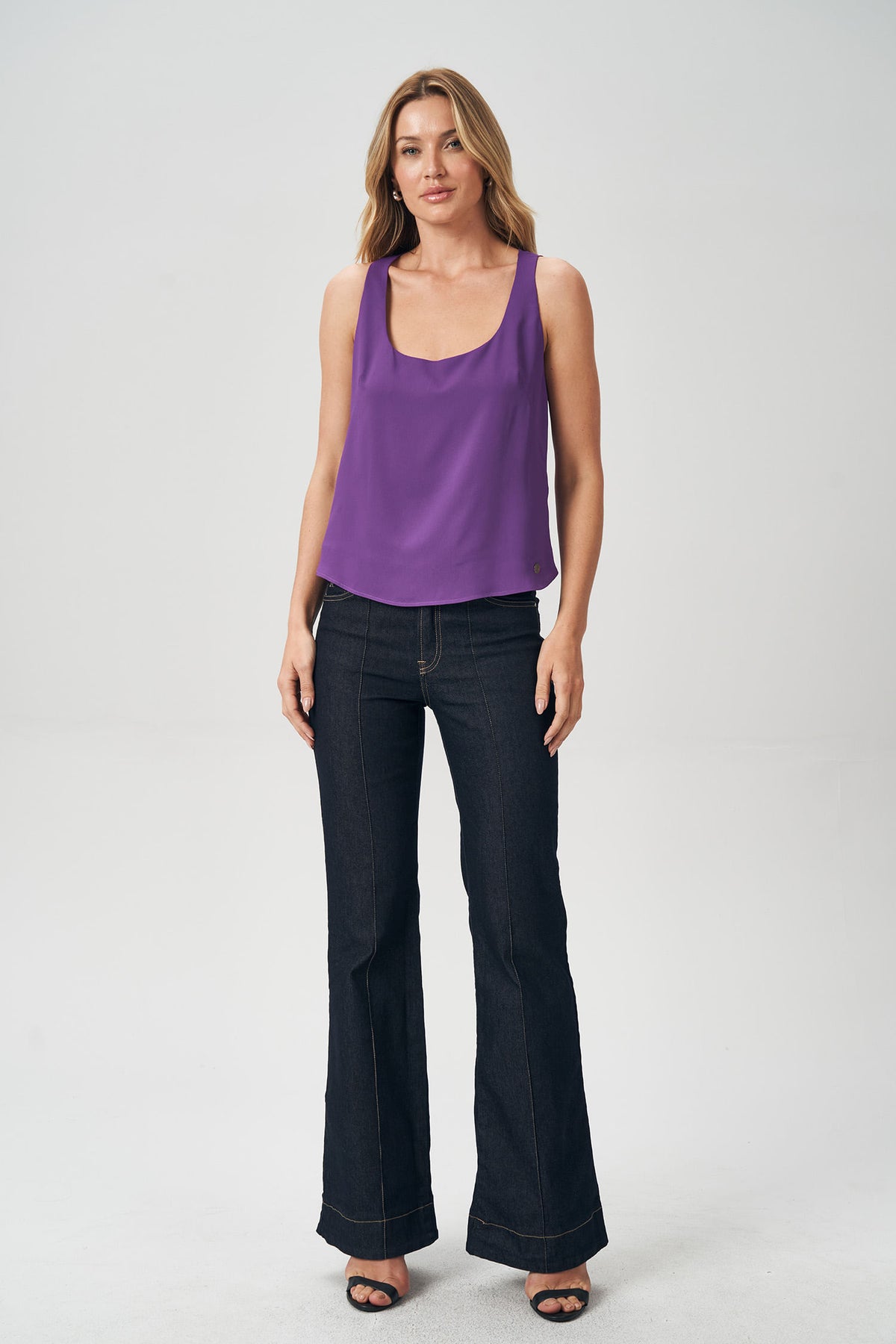 Regata Decote Quadrado Feminina Acostamento Purple