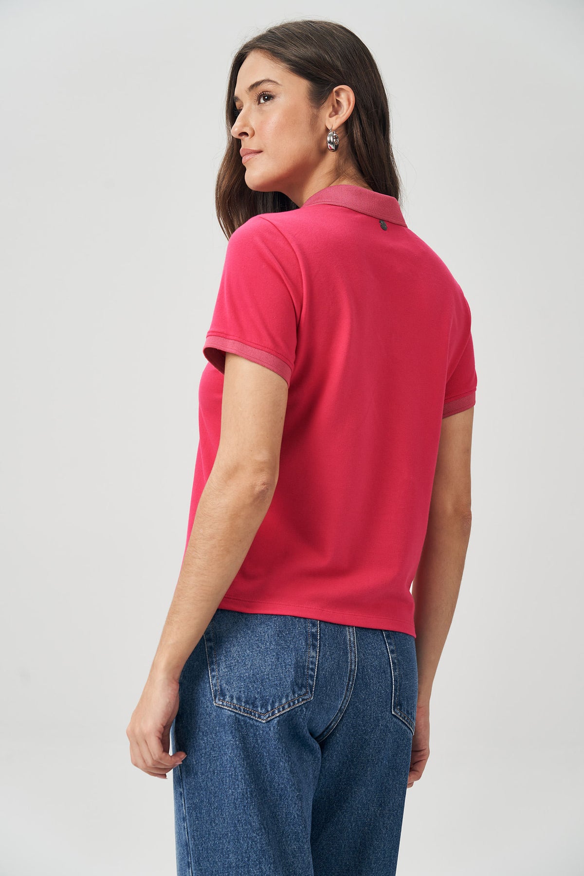 Polo Peitilho Alongado Feminina Acostamento Pop Pink