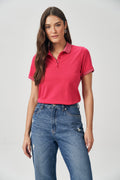 Polo Peitilho Alongado Feminina Acostamento Pop Pink