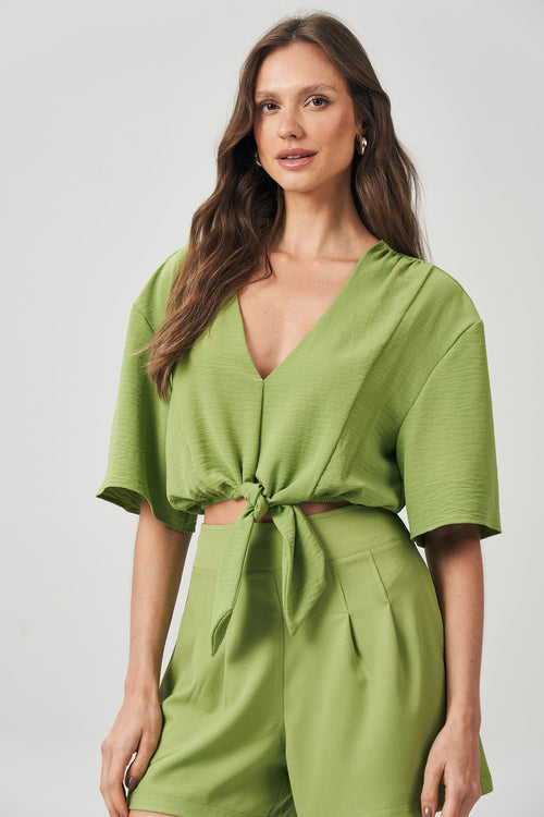 Blusa Barra Laço Feminina Acostamento Garden