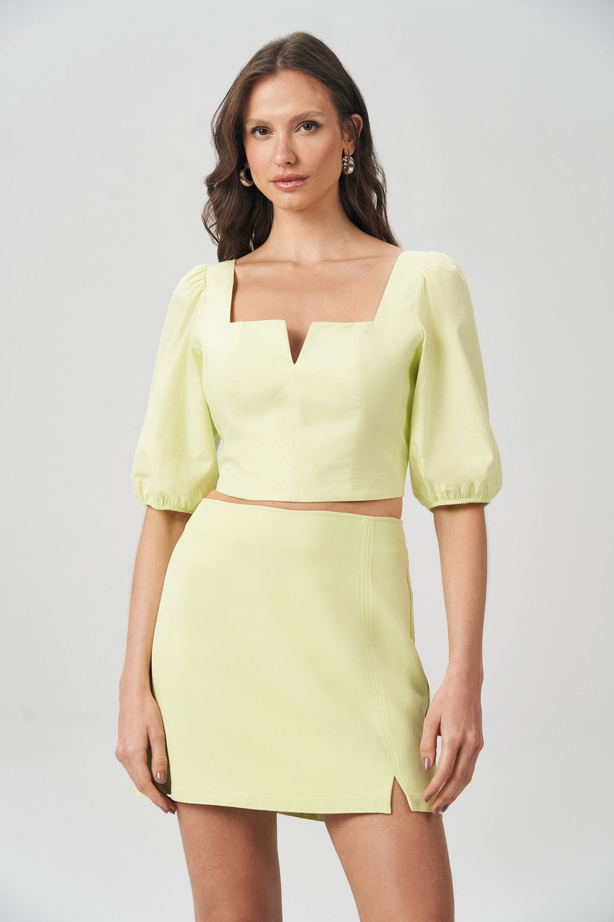 Blusa Decote Quadrado Feminina Acostamento Citrino
