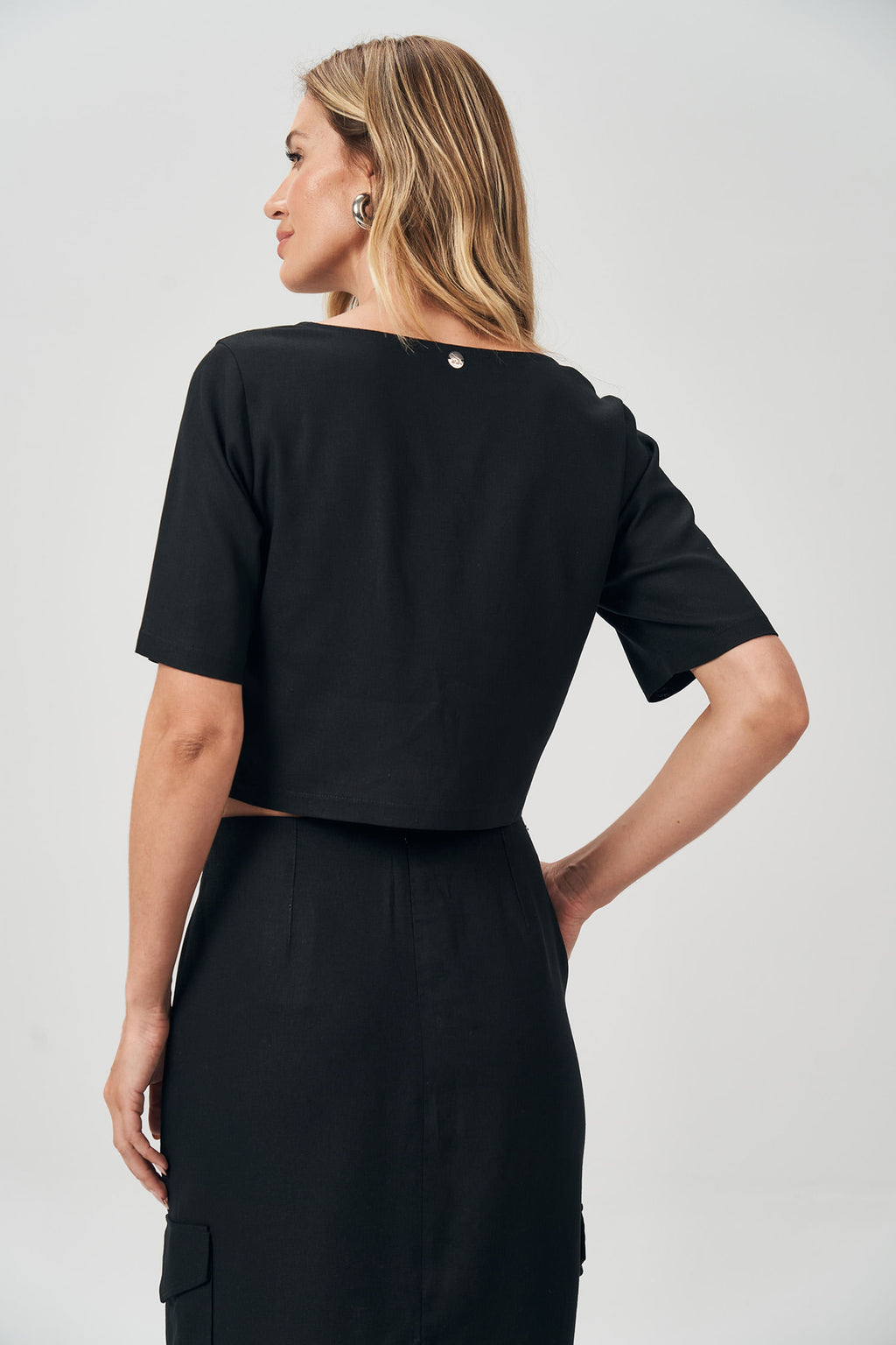 Blusa Stylish Feminina Acostamento Preto