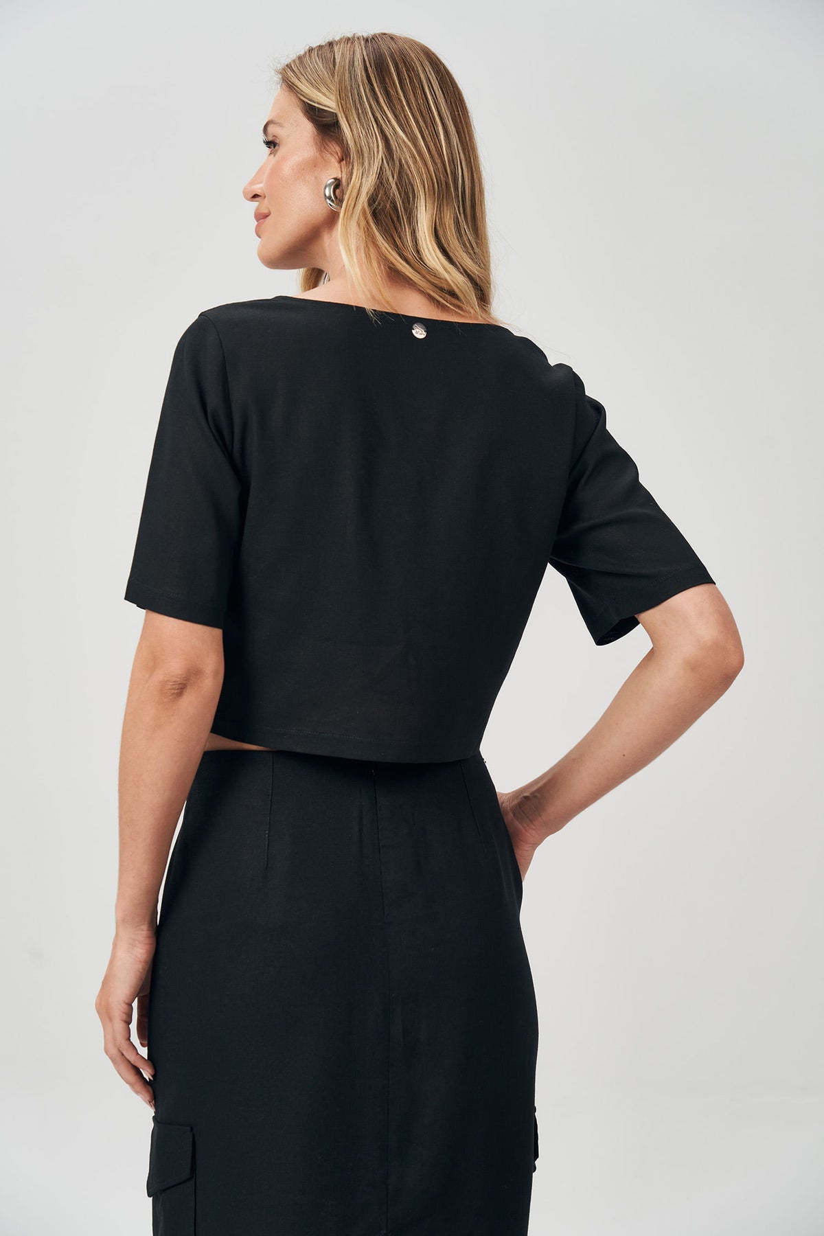 Blusa Stylish Feminina Acostamento Preto