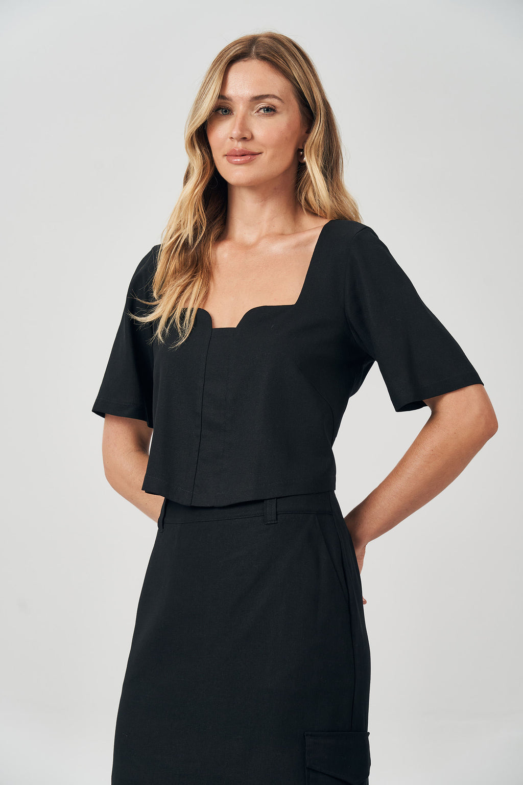 Blusa Stylish Feminina Acostamento Preto