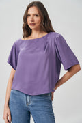 Blusa Com Prega Feminina Acostamento Passion Purple
