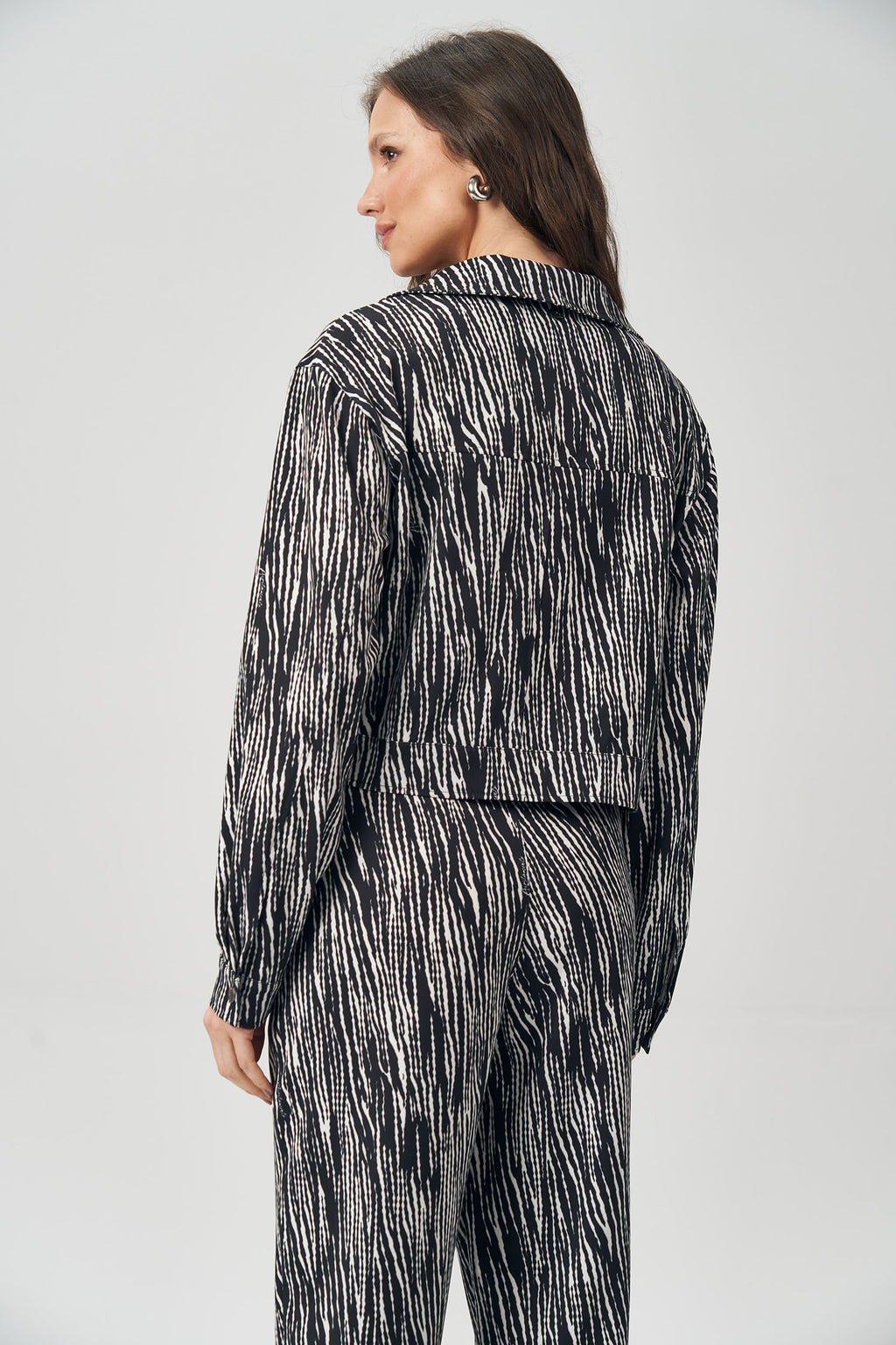 Casaco Alfaiataria Print Feminino Acostamento Zebra Mini