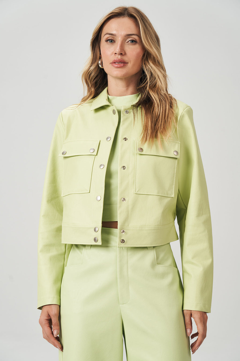 Casaco PU Pocket Feminino Acostamento Citrino
