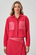 Casaco Com Recorte Em PU Feminino Acostamento Pop Pink