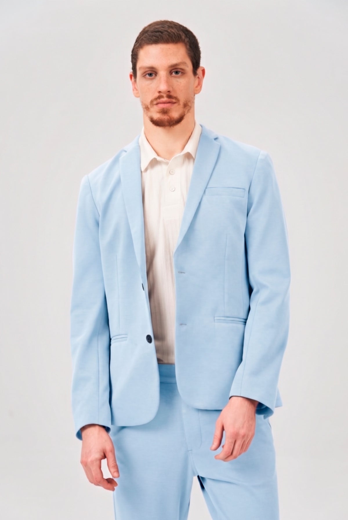 Blazer Slim Urban Masculino Acostamento Azul Claro