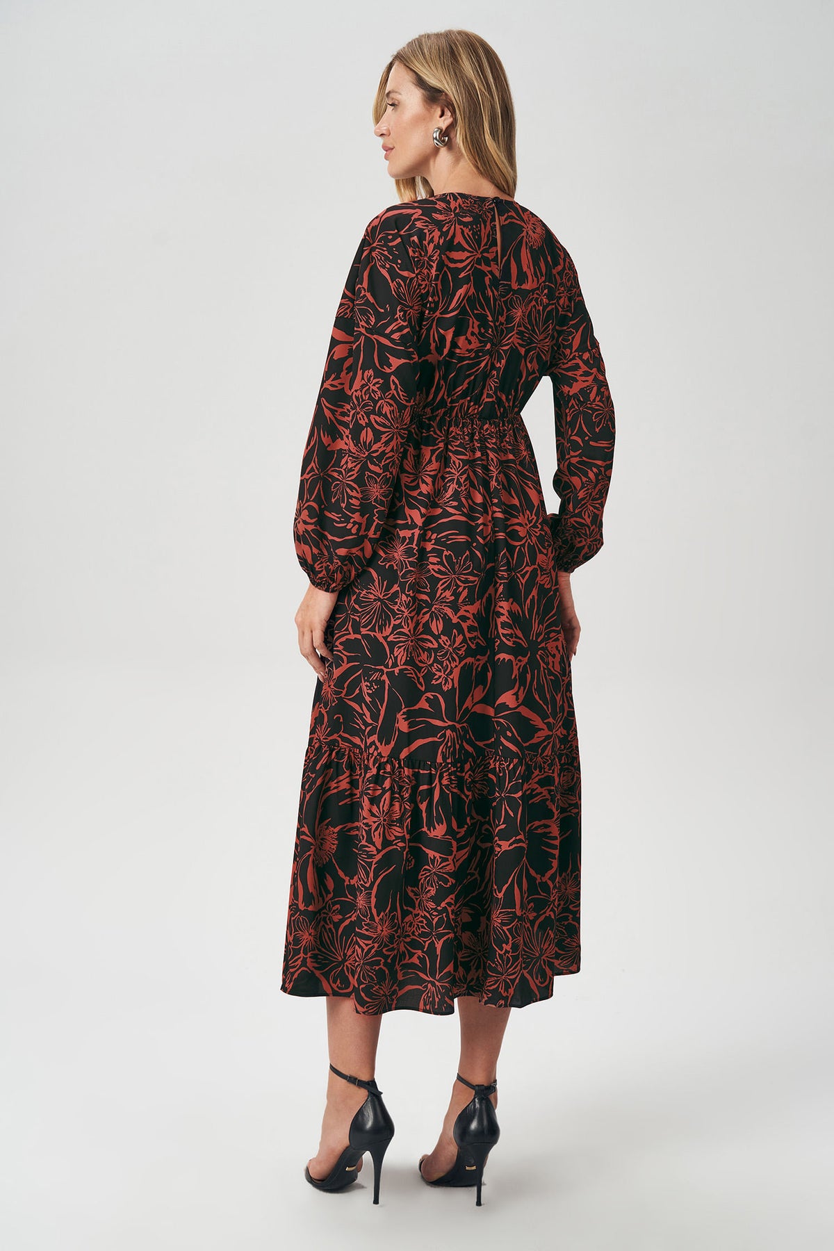 Vestido Midi Princess Print Feminino Acostamento Secret Garden