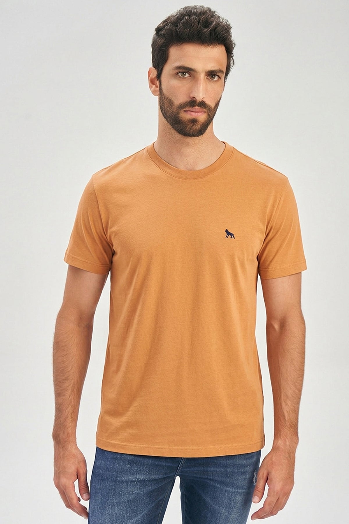 Camiseta Wolf Costas Masculina Acostamento Laranja Sunset