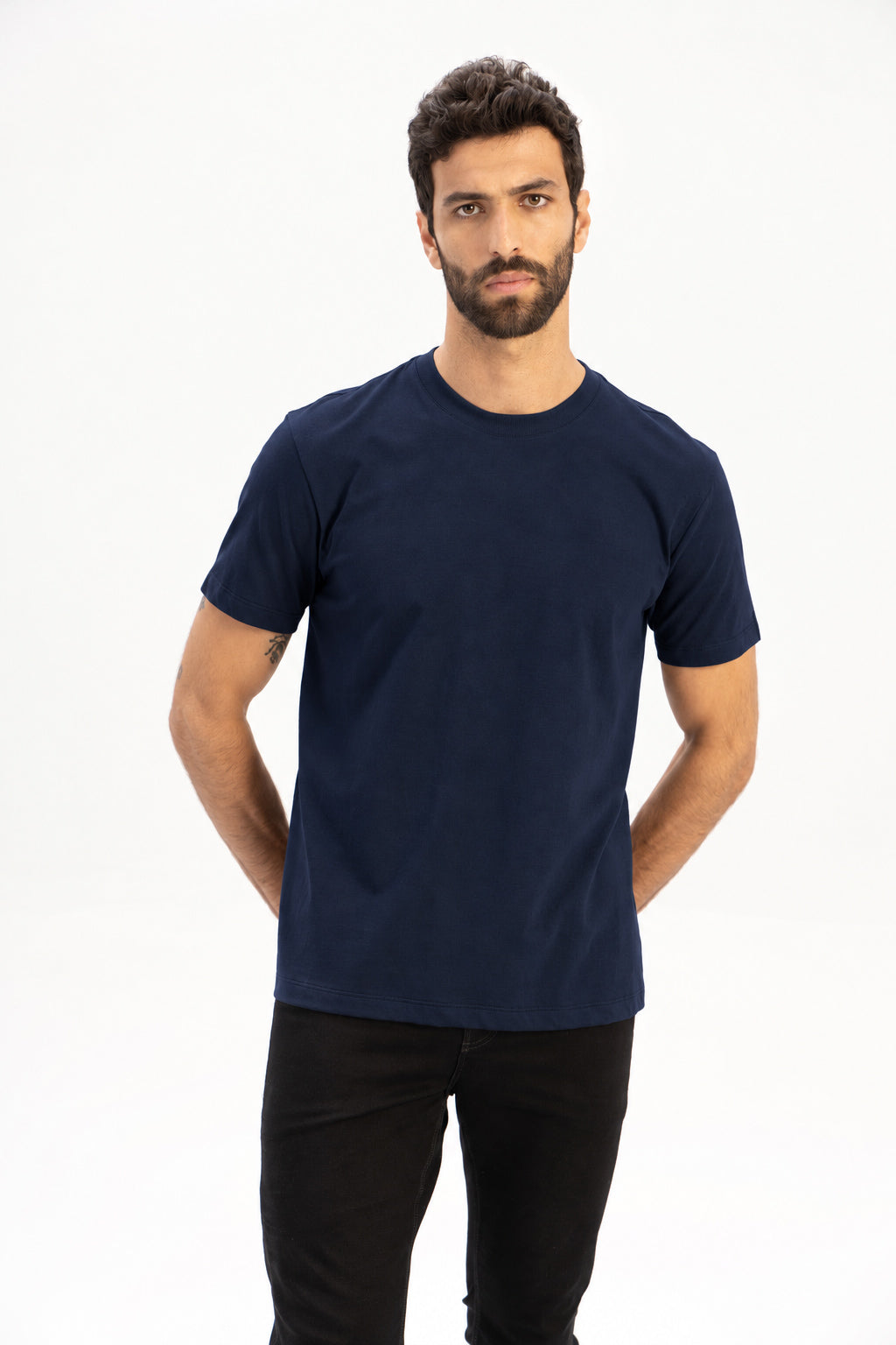 Camiseta Detalhe na Manga Masculina Acostamento Branco