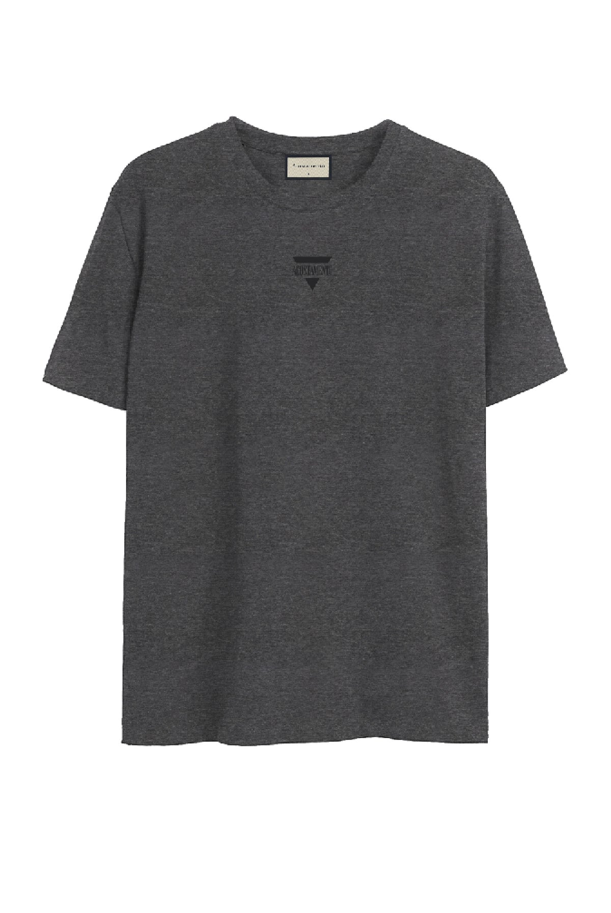 Camiseta Formas em Lobo Masculina Acostamento Mescla Grafite