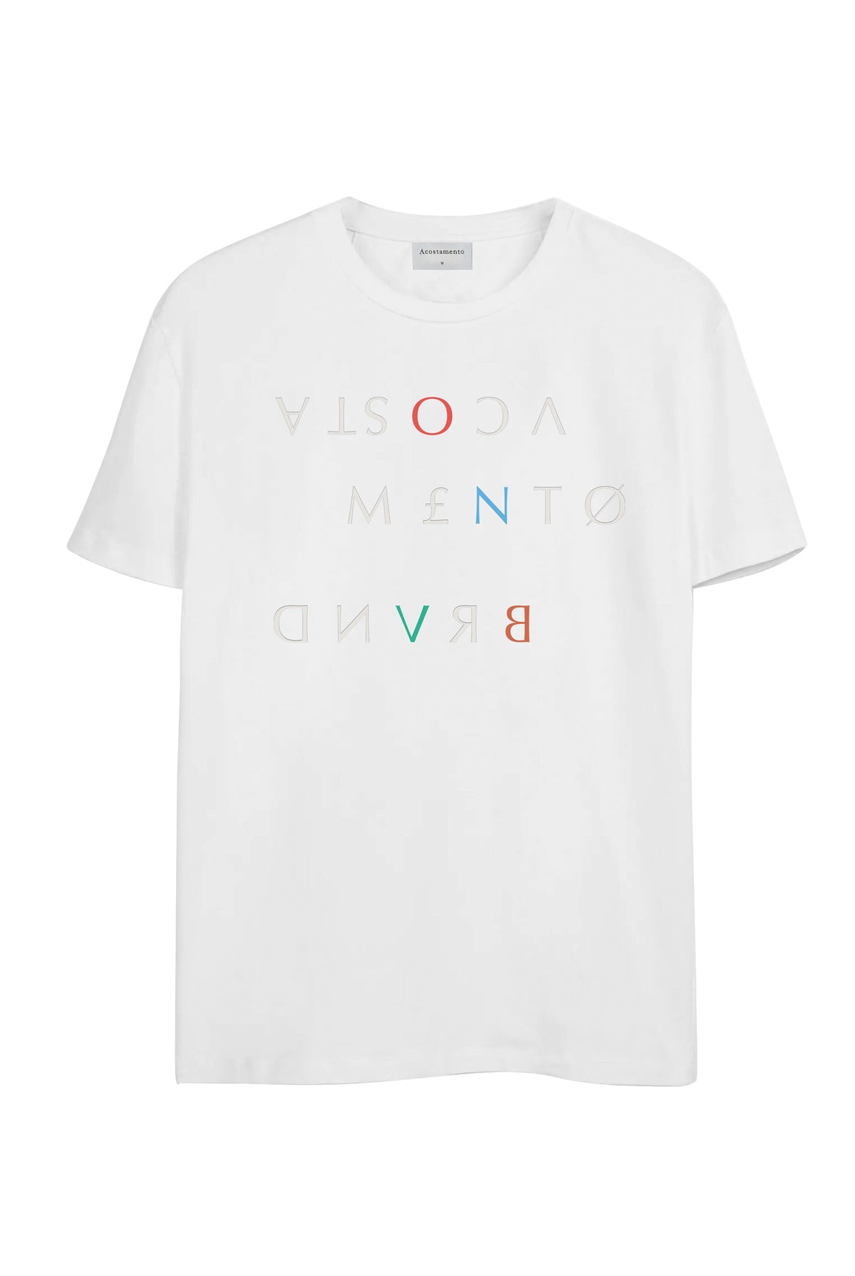 Camiseta Letters Invertido Masculina Acostamento Branco