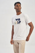 Camiseta Wolf Shield Masculina Acostamento Branco