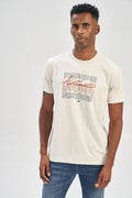 Camiseta Lettering Masculina Acostamento Cinza Gelo