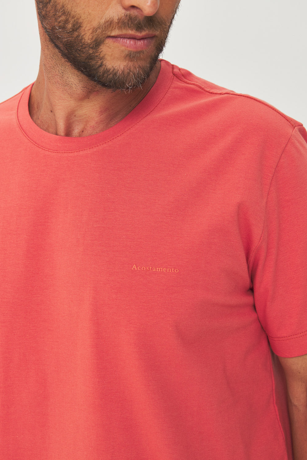 Camiseta Mini Lettering Masculina Acostamento Laranja Ferrugem
