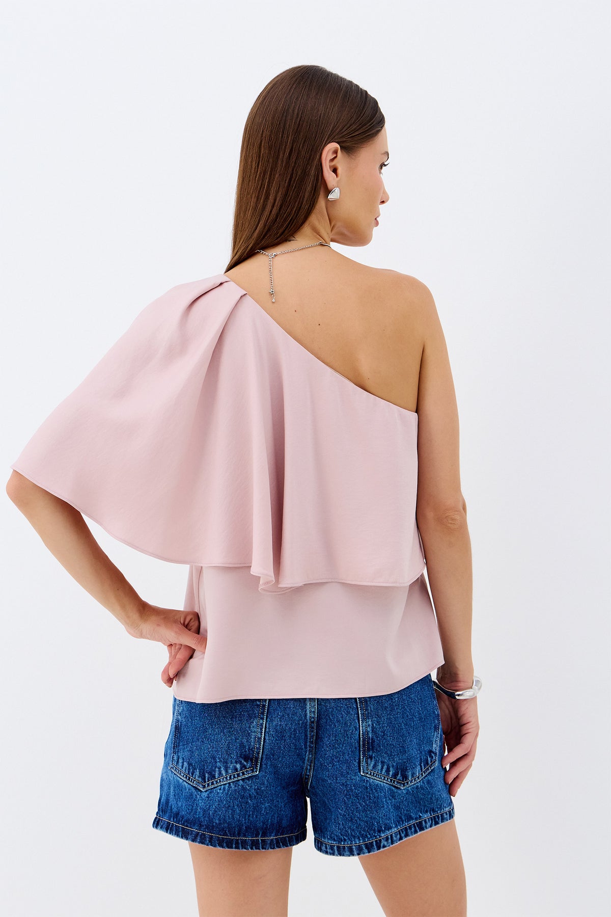 Blusa Assimétrica com Babado ACT Feminino Preto