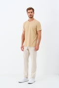 Calça Casual de Linho Masculina Acostamento Natural