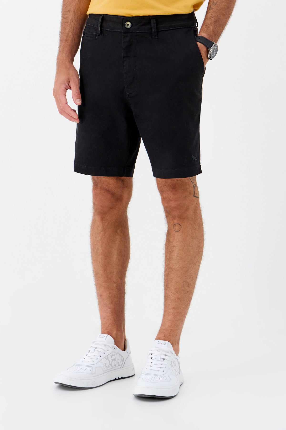 Bermuda Sarja Masculina Acostamento Preto