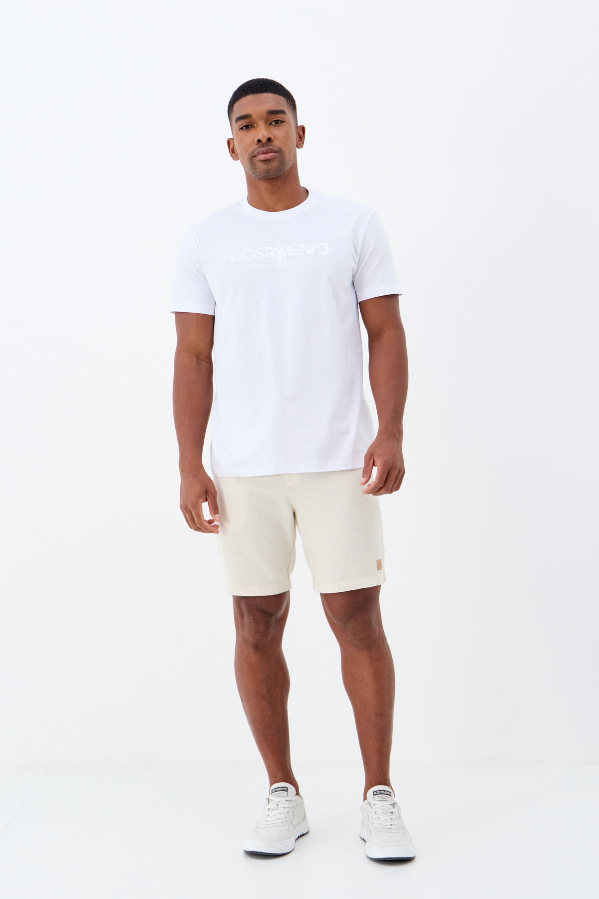 Bermuda Casual Linho Masculina Acostamento Natural