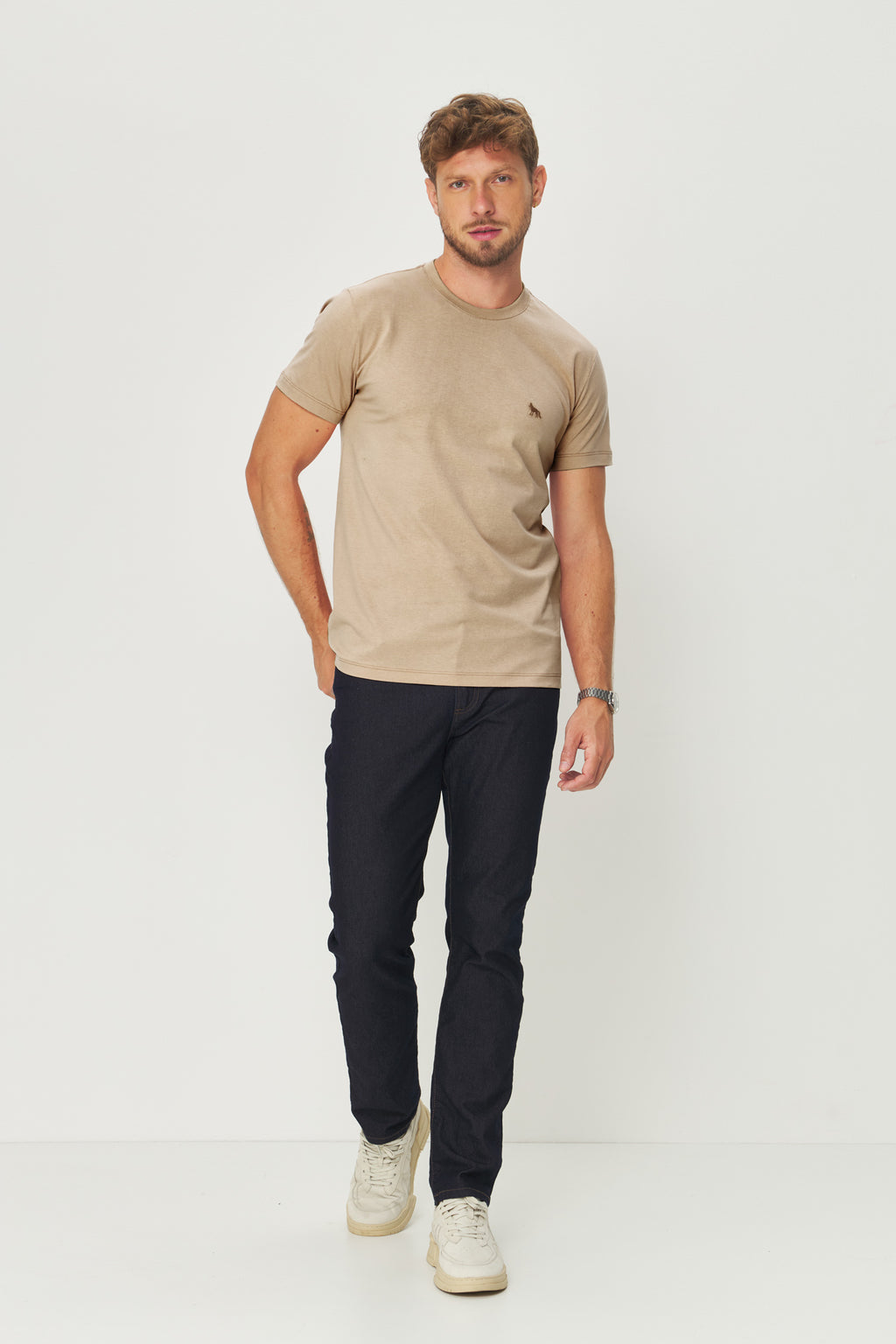 Camiseta Básica Com Bordado Masculina Acostamento Goanna