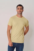 Camiseta Básica Com Bordado Masculina Acostamento Amarelo Sunlight