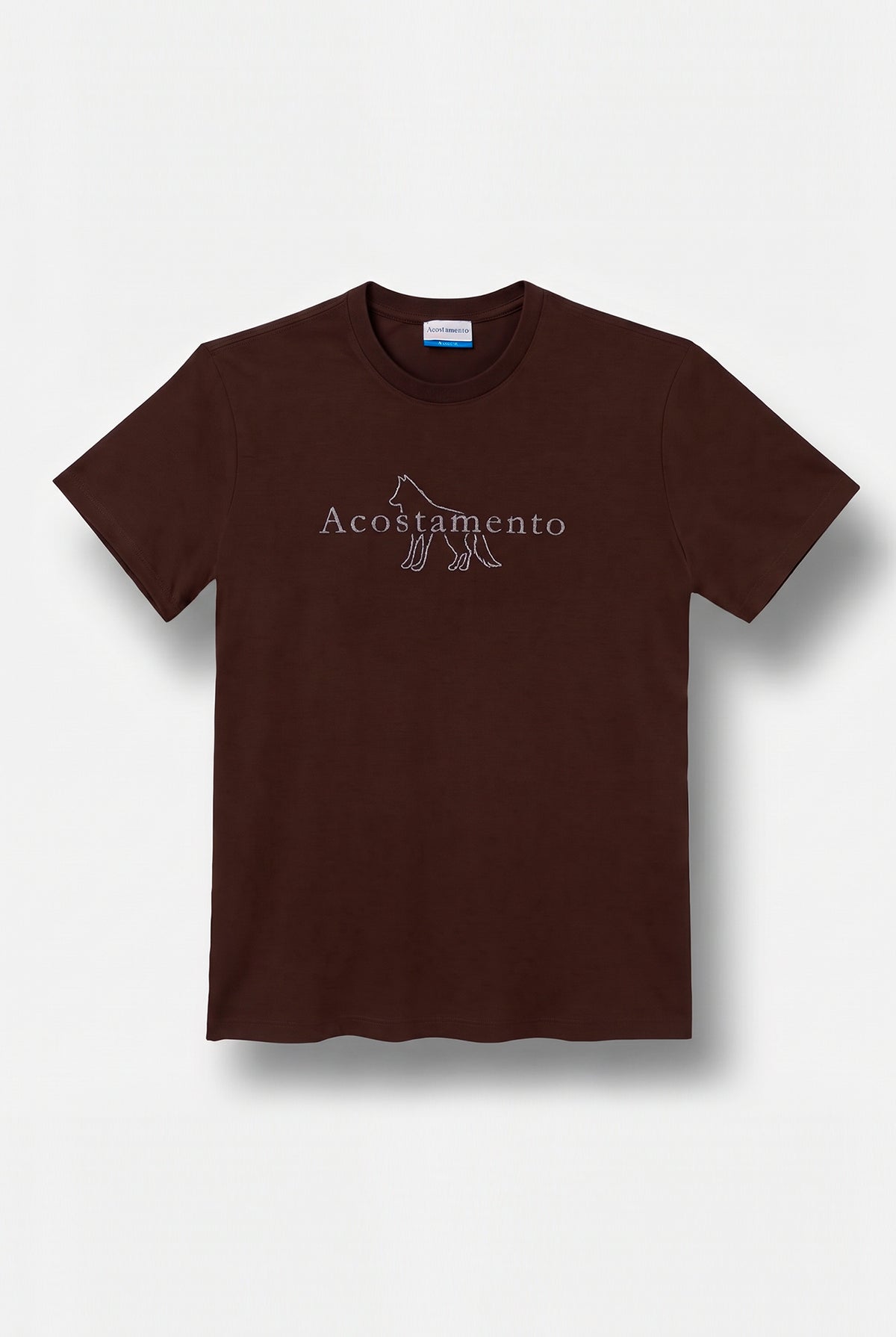 Camiseta Estampa Lobo Central Masculino Acostamento Marrom Ipe