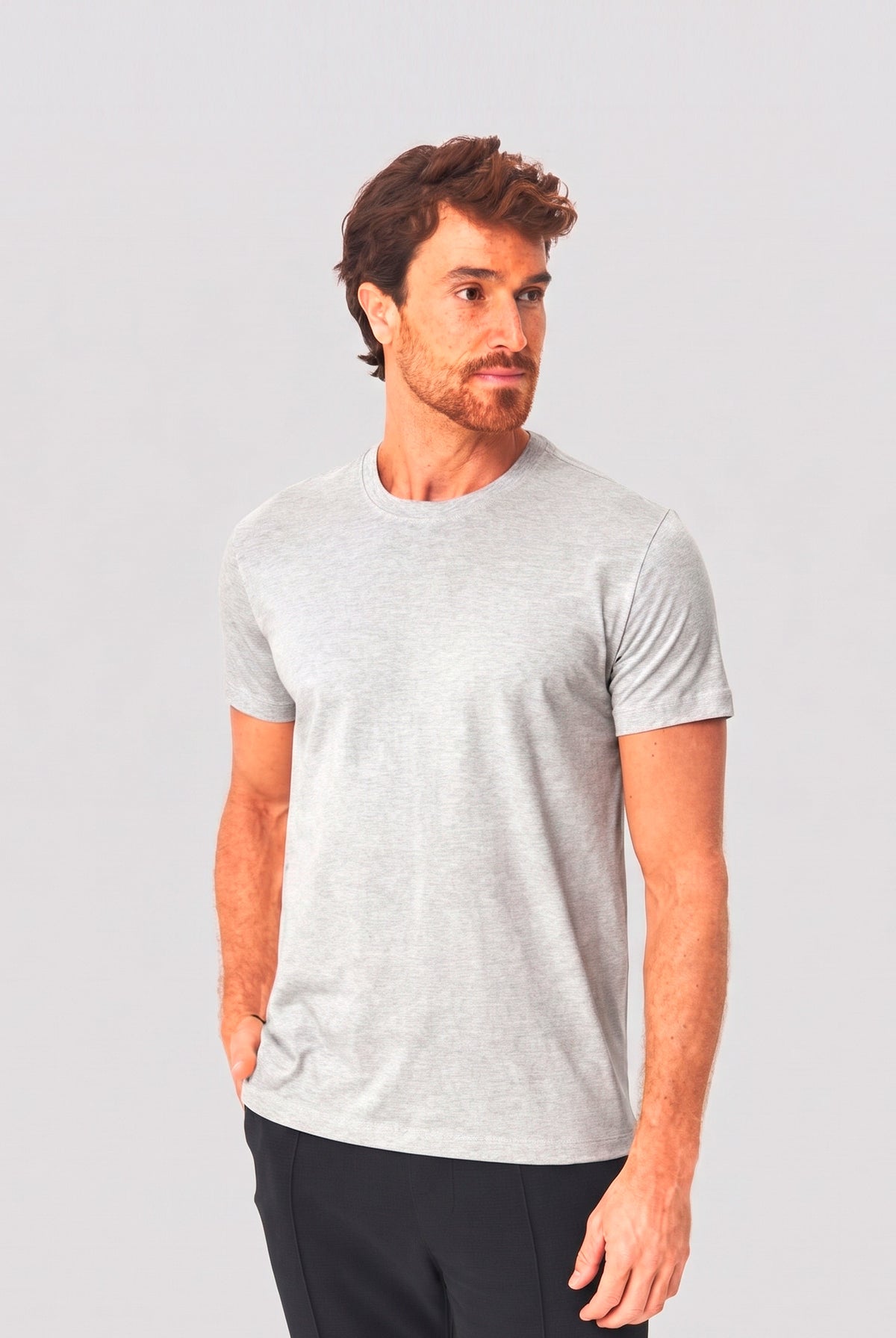 Camiseta Básica Lettering Touch Masculino Acostamento Cinza Gelo