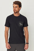 Camiseta Estampa Lobo Pontilhado Masculina Acostamento Preto