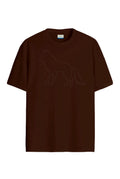 Camiseta Lobo Minimal Masculina Acostamento Marrom Ipe