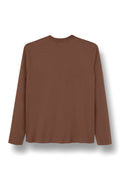 Camiseta Manga Longa Bordada Masculina Acostamento Capuccino