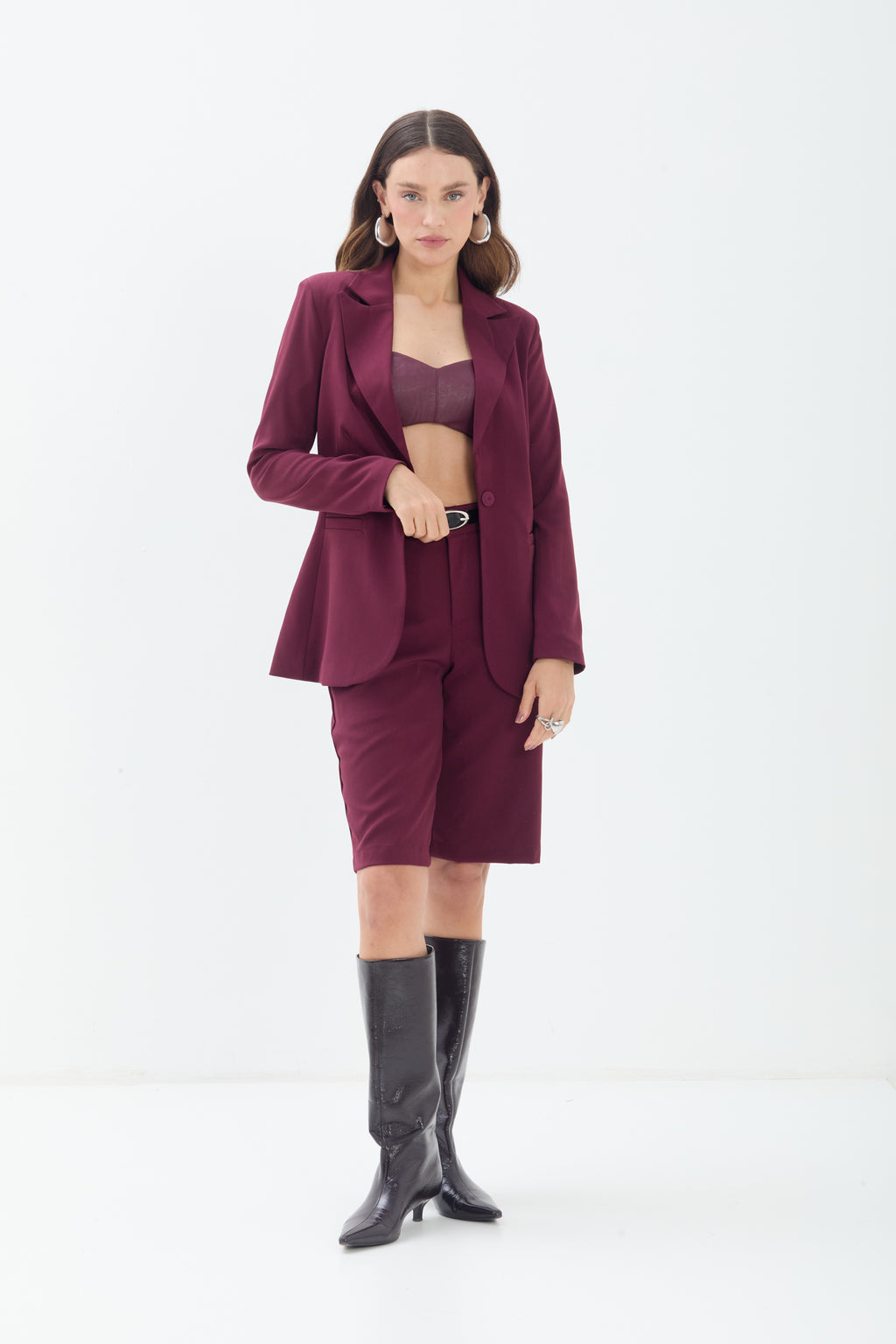 Blazer Alfaiataria Acinturado ACT Feminino Preto