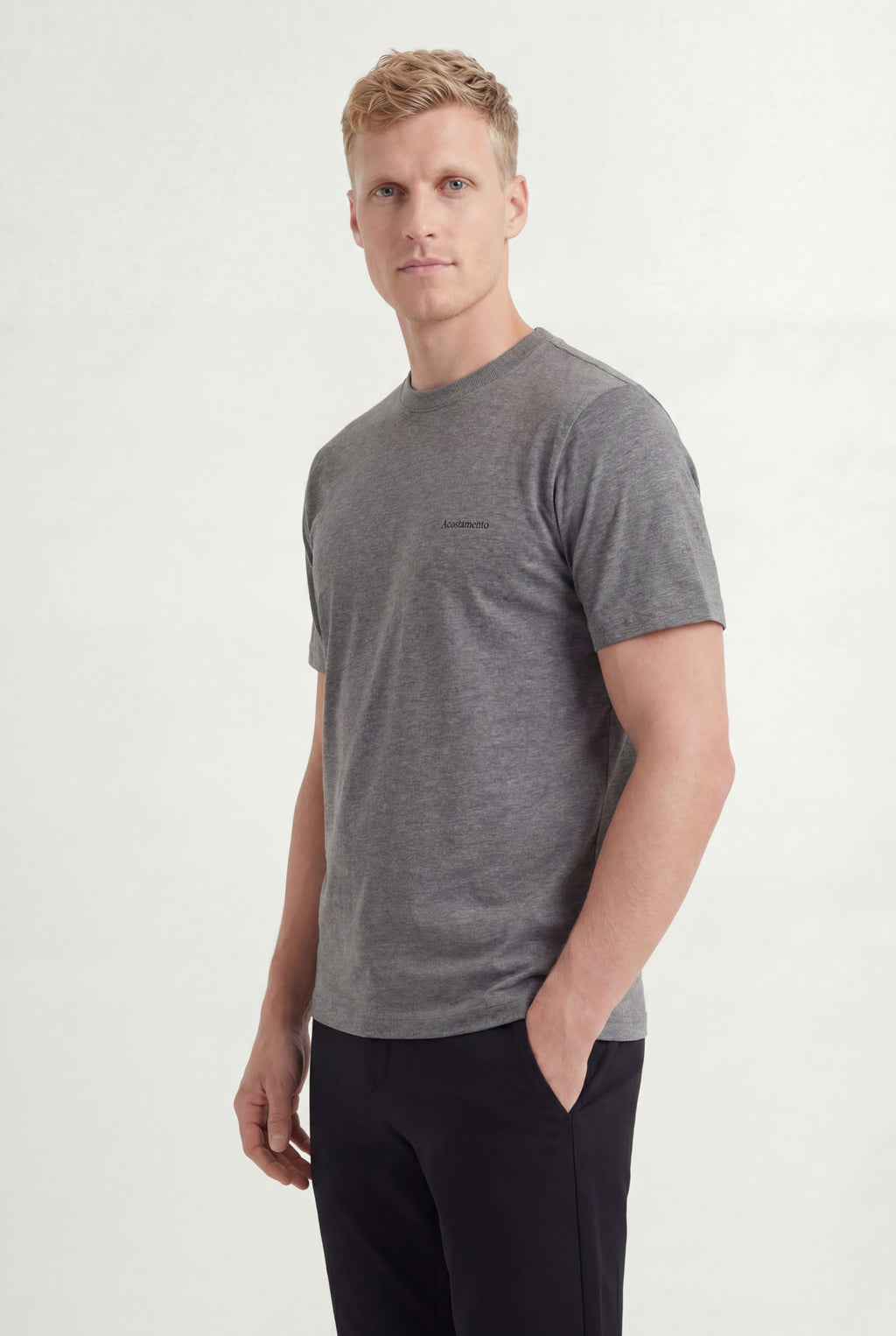 Camiseta Lobo Casual Masculina Acostamento Mescla
